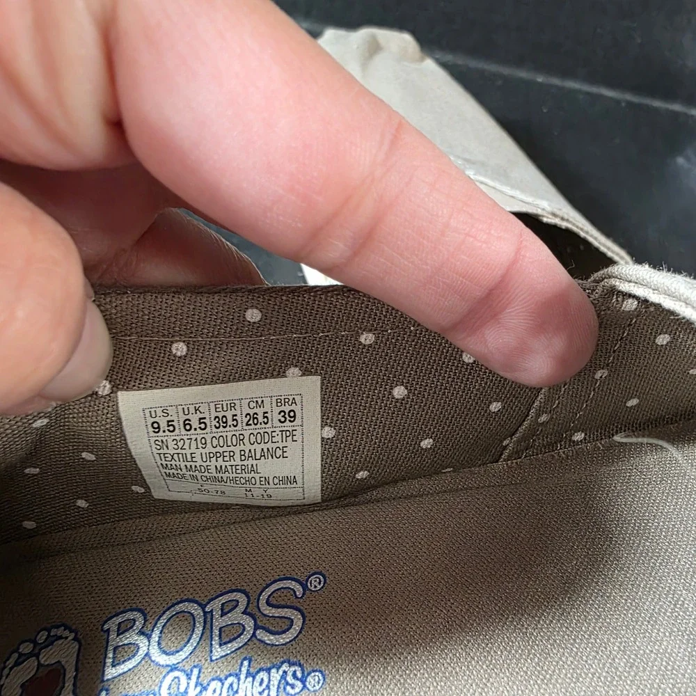 Skechers BOBS Highlights 2.0 Homestretch Womens Taupe Espadrille Slip On W9.5